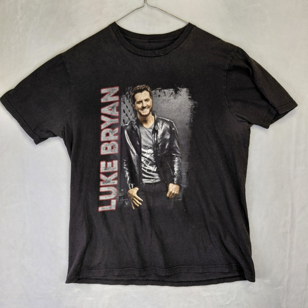 Luke Bryan Kick The Dust Up Tour 2015 Graphic T-Shirt Black Mens Large